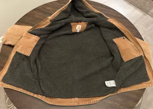 Carhartt J141-211 Washed Duck Sierra Sherpa Lined Jacket Sz Large L Tall Tan thumbnail 13