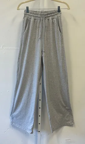 Karin Mathhews Gray Wide Leg Sweatpants Drawstring Waist Lounge Pants Small Soft thumbnail 1