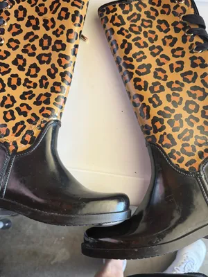 Coach Leopard Print Winter Rain Boots - Black & Tan 7 thumbnail 11
