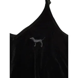 Victoria's Secret PINK Black Velvet Cami Tank Top‎ Size Oversized Medium Y2K thumbnail 6