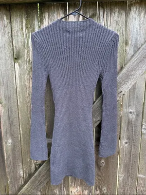 NWT White Fox Get On Down Ribbed Knit Dress Charcoal Size Medium thumbnail 8