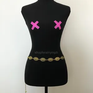 Vintage Y2K Western Gold-Tone Concho Chain Belt, Fits 16–39.5 Inches, X7GA1216 thumbnail 4