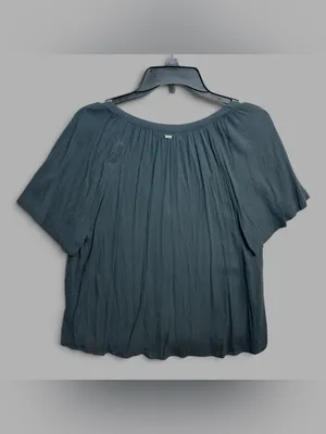 O’Neill Women’s Teal Blue Gauze Button Front Blouse Size L Boho Flowy Top thumbnail 4