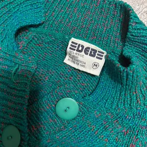 Vintage 1990s Y2K DEB Teal Marled Knit Cardigan Sweater Size‎ Medium thumbnail 2