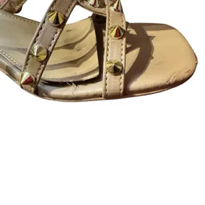 Steve Madden Shoes Womens Size 8 Beige Studded‎ Block Heel Sandals Intricate-S thumbnail 4
