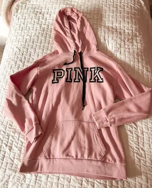 PINK Victoria’s Secret Light Pink Fleece Campus Hoodie Size XS thumbnail 1