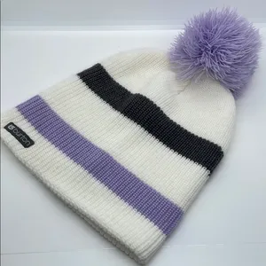 Burton White and Purple Pom Beanie OS thumbnail 1