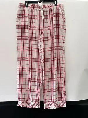 Victoria’s Secret Flannel Pajamas Peppermint Plaid Pink Red Large 2pc Pant Set thumbnail 9