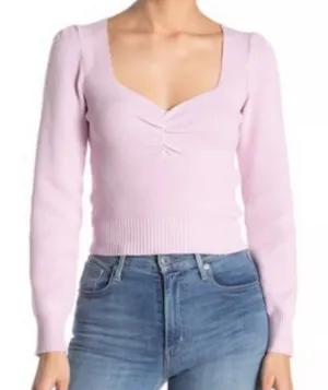 Astr The Label Sweetheart Ribbed Cropped Sweater size Medium Pink purple $39 thumbnail 1