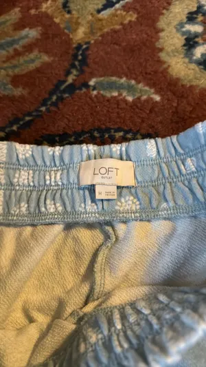 Loft Light Blue Handkerchief Shorts In Terry thumbnail 2