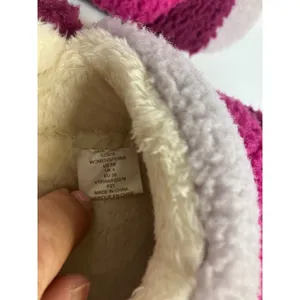 Lands End Sherpa Fleece Slippers Womens 6 Purple Pink Excellent Striped‎ Cozy thumbnail 6