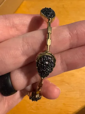 Gold Tone Faux Druzy Bangle Bracelet thumbnail 4