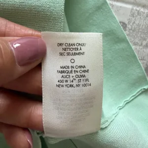 Alice + Olivia Mint Green Square Neck Knit Top Fitted Stretchy Dreamy Feminine S thumbnail 4
