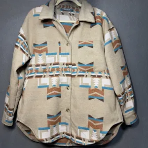 Aztec Shacket Womens Medium Oversize Chest 25 Southwestern Tribal Jacket‎ thumbnail 1