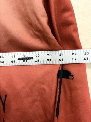 Women’s M Beige Coral Ombre Hooded Pullover Faith Cross Graphic Sweatshirt thumbnail 6