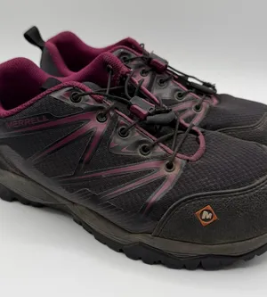 Merrell Fullbench Womens 6 Composite Toe Work Shoes Black Purple Slip Resistant thumbnail 1