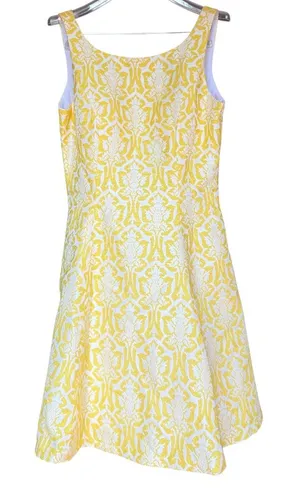 Minuet Yellow Fit &‎ Flare Dress Sz L thumbnail 1
