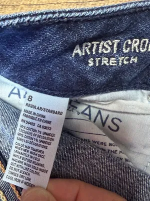 2013 American Eagle Low Rise Artist Crop Jeans Womens 8 Blue Denim Y2K Indie thumbnail 9