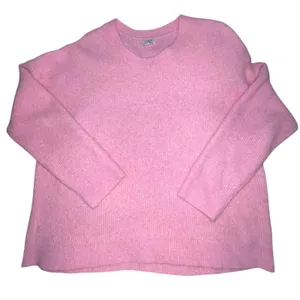 J Crew‎ Ribbed Boyfriend Crewneck Sweater Extra Soft Wool Blend Women XL Pink thumbnail 1