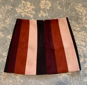 Suede Stripped Skirt Black Size M thumbnail 3