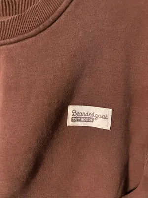 Bearded Goat Brown Heavy Crewneck Size Medium thumbnail 2