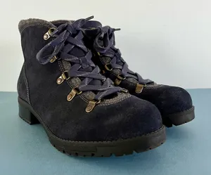 Clarks Faralyn Alpha Navy Blue Suede Lace Up‎ Hiking Ankle Boots thumbnail 1