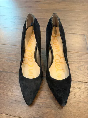 Sam Edelman Black Suede Pointed Toe Stiletto Pumps Size 7.5 - C61-014 thumbnail 2