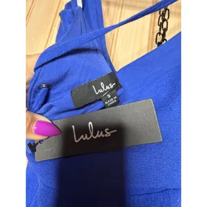 NWT Lulus Troulos Royal Blue Lace-Up Midi Dress Party Cocktail Night Out Size S thumbnail 6