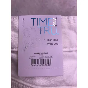 Time and Tru Wide Leg Jean Womens 6 White High Rise TT1736016271W Denim thumbnail 4