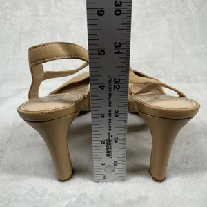 Calvin Klein Tan Leather Pointed Toe Slingback Asymmetrical Strap Heels 9.5‎ thumbnail 7