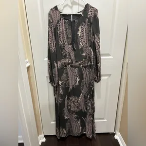 FREE PEOPLE Out Of The Woods Dress With Side Splits Size Medium thumbnail 8