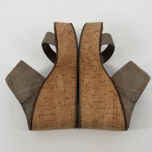 Sam Edelman Dali Taupe Suede Cork Platform Wedge Sandals‎ Womens 8.5M thumbnail 6