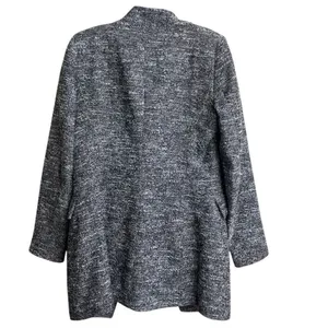 Zara double-breasted flecked frock tweed coat cotton blend medium #698 thumbnail 4