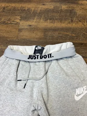 Nike Sportswear Club Fleece Joggers Women's Small Gray Just Do It Sweatpants thumbnail 6