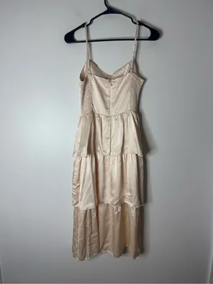 Amanda Uprichard Rosalia Tiered silk dress light pink blush medium thumbnail 7
