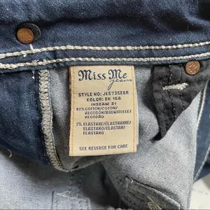 Miss Me Women's Easy Skinny Jeans Size 27 | 4 Dark Wash FDL Embellished Y2K Jean thumbnail 12