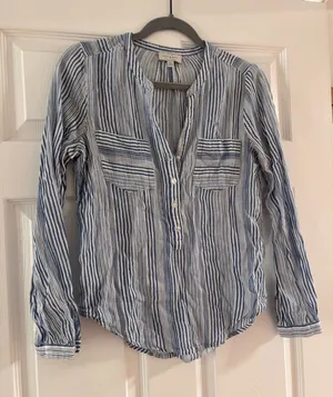 Lucky Brand Striped Top Blue White Women’s Small thumbnail 1