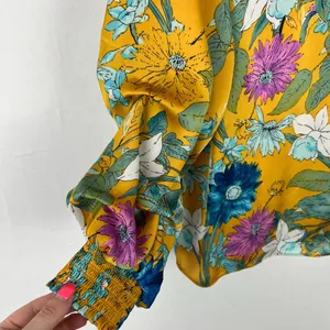 RD & Koko Floral Shirred Long Sleeve V-Neck Top Size Large L EUC L2730 thumbnail 8
