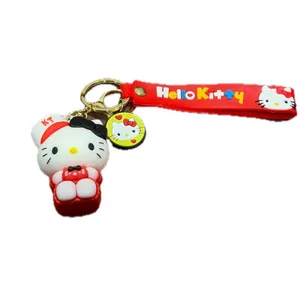 NWOT Hello Kitty 3D Keychain - Red/White W/Black Bow thumbnail 3