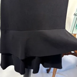 Sandro Paris Black Mesh Shoulder Tiered Ruffle Hem Mini Dress Sz 3 / L 💛 thumbnail 5