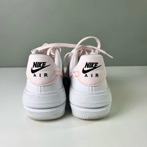 Nike Air Force 1 Platform Leather Sneakers 8 White Pearl Pink Opti Yellow thumbnail 7