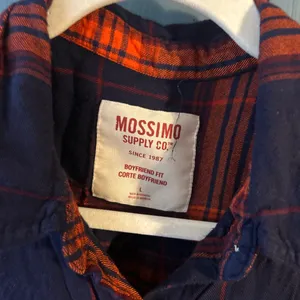 Mossimo Supply Co. Navy and Orange Plaid Shirt | Large thumbnail 2