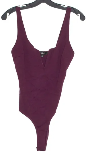 NWT Lulus Womens Bodysuit V Neck Sleeveless Burgundy Size Medium DX thumbnail 1