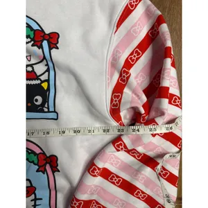 Sanrio Hello Kitty and Friends Christmas Sweatshirt White Red‎ Stripe Womens L thumbnail 4