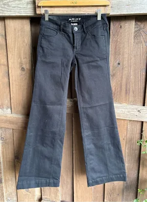 Ariat Black Wide Leg Western Flare Trouser Jeans thumbnail 1
