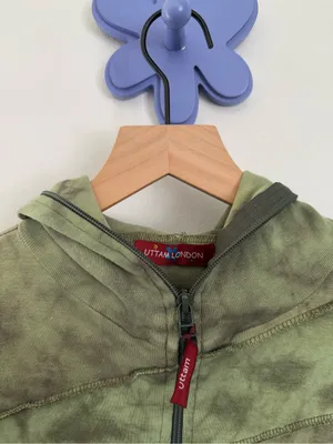 90s Y2K Grunge Full Zip Hoodie Green Forest Goblin Small/Medium Streetwear thumbnail 3