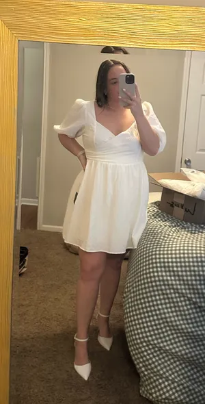 Lulus White Puff Sleeve Mini Dress thumbnail 4