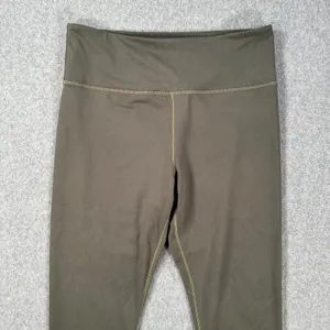 Zyia Active Cropped Leggings Women's 12 Olive Green Floral Print Gym Workout thumbnail 3