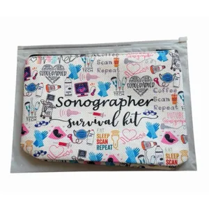 Sonographer Survival Kit Makeup Bags Set of 2 Ultrasound Tech Gift Pouches thumbnail 7