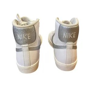 Nike Blazer Mid 77 Essential Sneaker White Metallic Silver Womens Size 7 New thumbnail 3